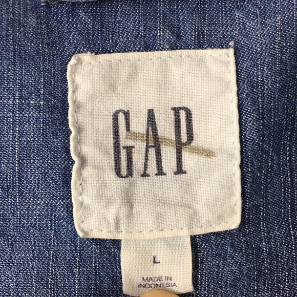 Gap Blue Chambray Zip Lightweight Jacket‎ Top - Picture 9 of 10